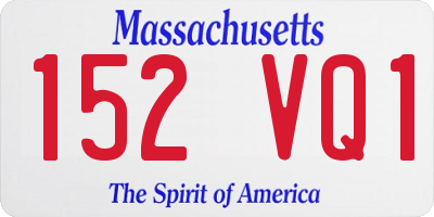 MA license plate 152VQ1