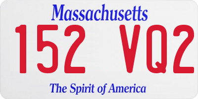 MA license plate 152VQ2
