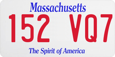 MA license plate 152VQ7