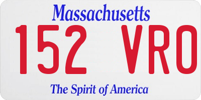 MA license plate 152VR0