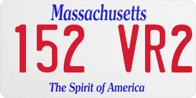 MA license plate 152VR2