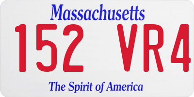MA license plate 152VR4