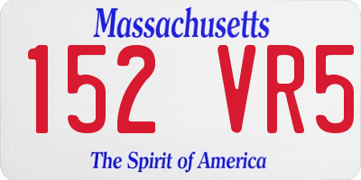 MA license plate 152VR5
