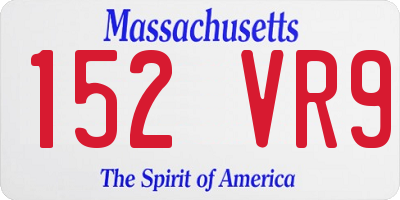 MA license plate 152VR9