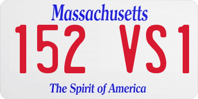 MA license plate 152VS1