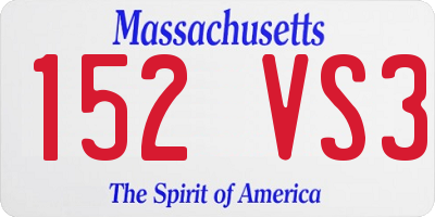 MA license plate 152VS3