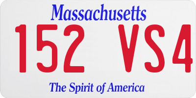 MA license plate 152VS4