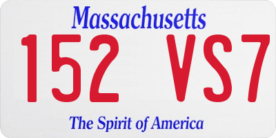 MA license plate 152VS7