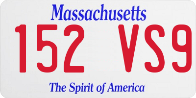 MA license plate 152VS9