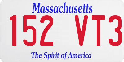 MA license plate 152VT3