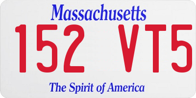 MA license plate 152VT5