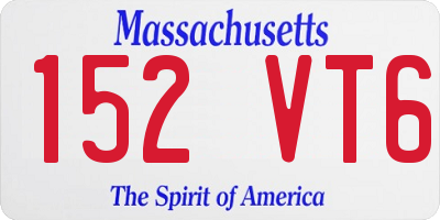 MA license plate 152VT6