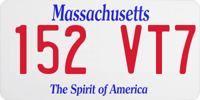 MA license plate 152VT7