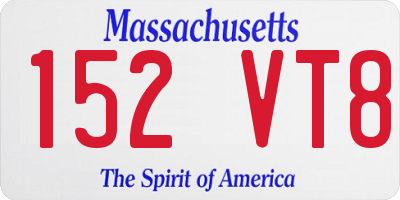 MA license plate 152VT8