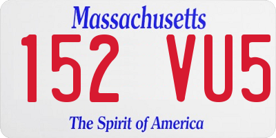 MA license plate 152VU5