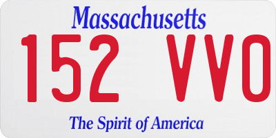 MA license plate 152VV0