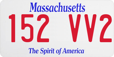 MA license plate 152VV2