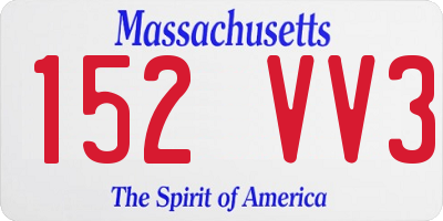 MA license plate 152VV3