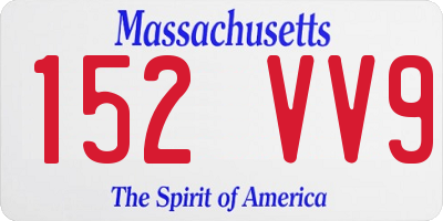 MA license plate 152VV9