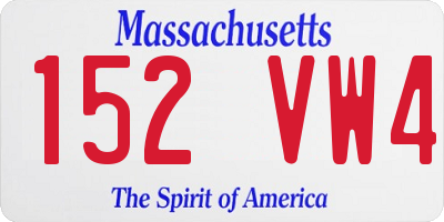 MA license plate 152VW4