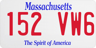 MA license plate 152VW6