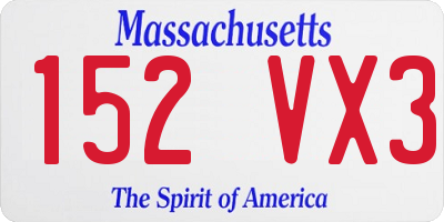 MA license plate 152VX3