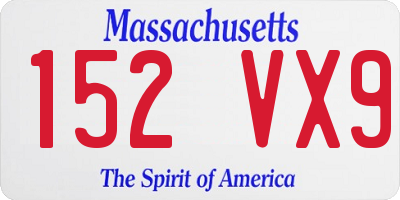 MA license plate 152VX9