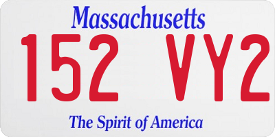 MA license plate 152VY2