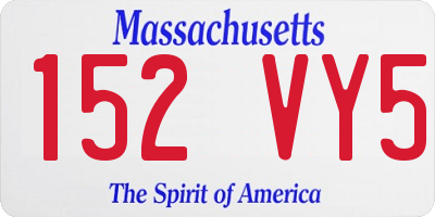 MA license plate 152VY5