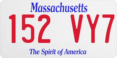 MA license plate 152VY7