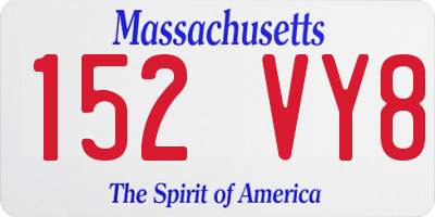 MA license plate 152VY8