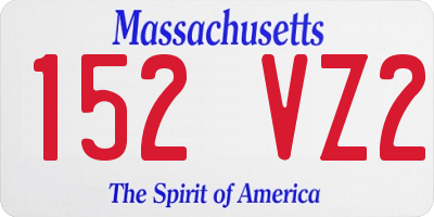 MA license plate 152VZ2