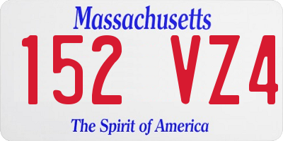 MA license plate 152VZ4
