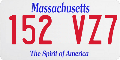 MA license plate 152VZ7