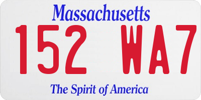 MA license plate 152WA7