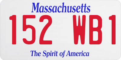 MA license plate 152WB1