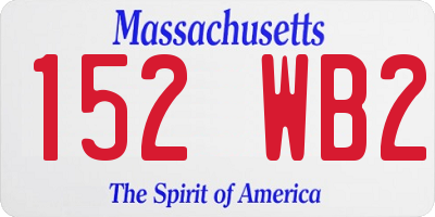 MA license plate 152WB2