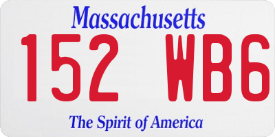 MA license plate 152WB6
