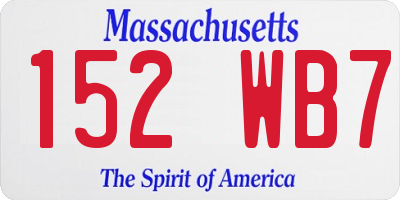 MA license plate 152WB7
