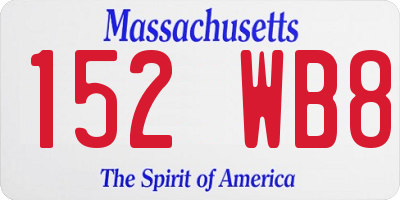 MA license plate 152WB8