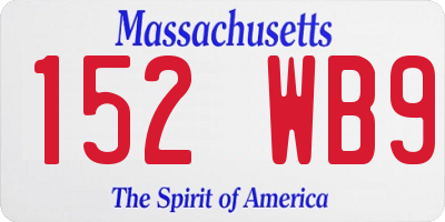 MA license plate 152WB9