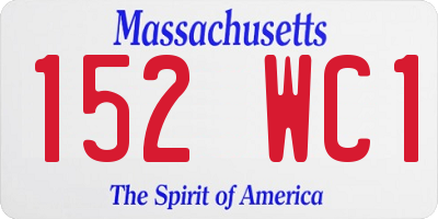 MA license plate 152WC1