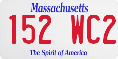 MA license plate 152WC2