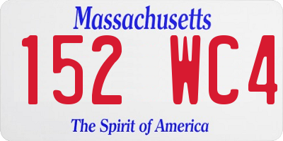 MA license plate 152WC4