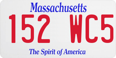 MA license plate 152WC5