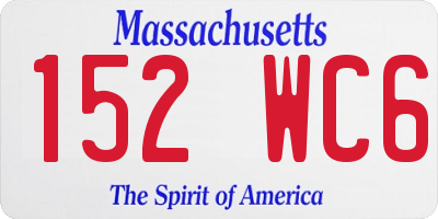 MA license plate 152WC6