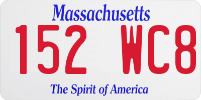 MA license plate 152WC8