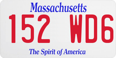 MA license plate 152WD6