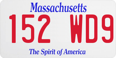 MA license plate 152WD9