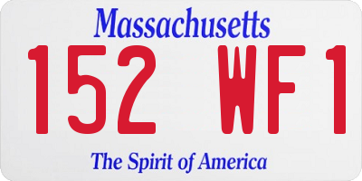 MA license plate 152WF1